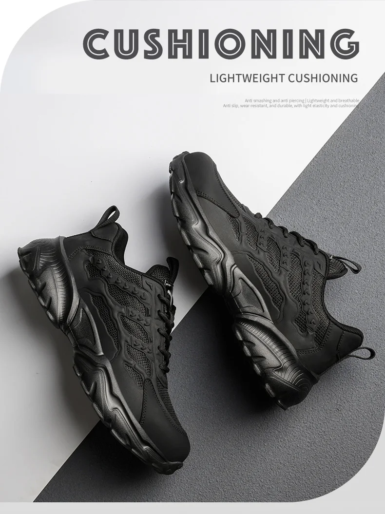 Work Safety Shoes For Men Lightweight Protective Work Sneakers Lightweight Men Shoes Breathable Shoes Anti-Puncture Work Shoe