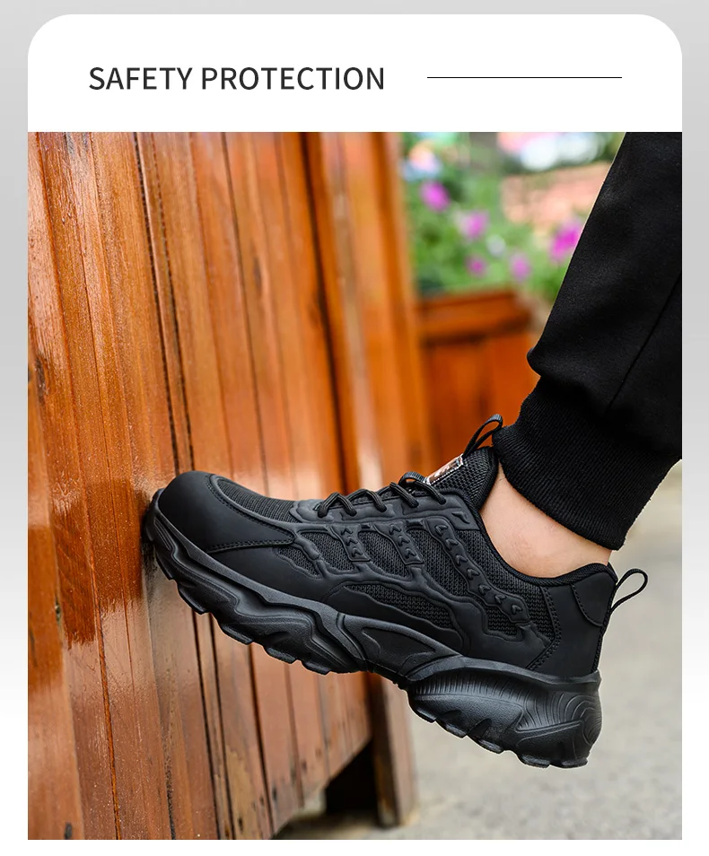 Work Safety Shoes For Men Lightweight Protective Work Sneakers Lightweight Men Shoes Breathable Shoes Anti-Puncture Work Shoe