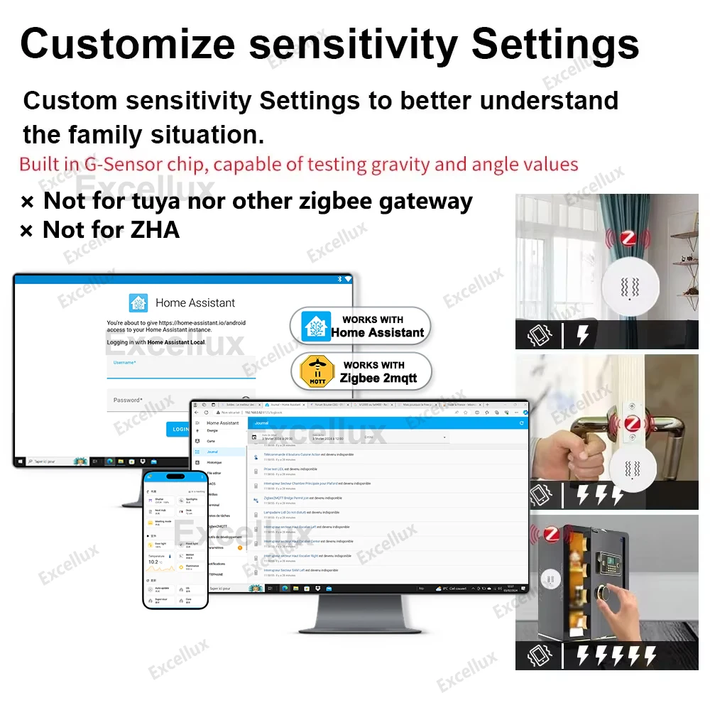 ZigBee Smart Vibration Sensor Tilt Detector Monitor App Control Security Protection Zigbee Sensor Motion ShockAlarm Support Z2M