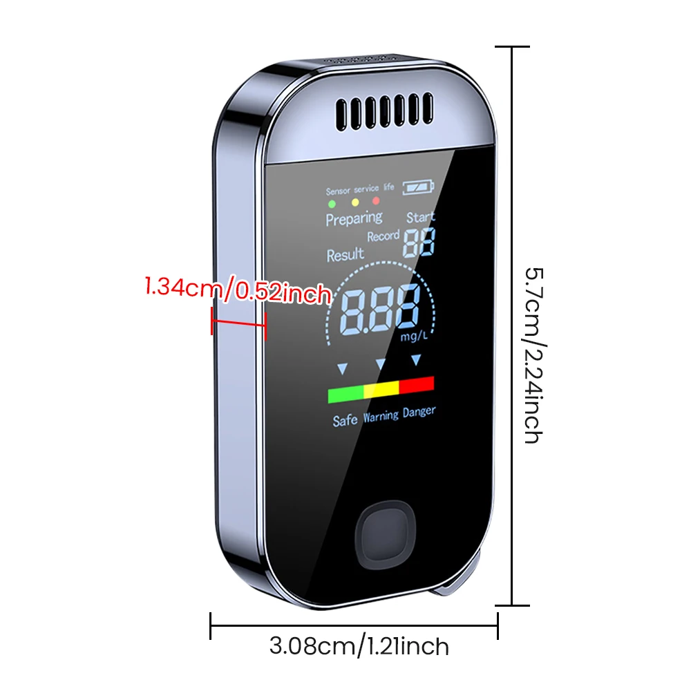 Portable Alcohol Tester Digital Breath Alcohol Tester Professional Breathalyzer With LCD Display USB Rechargeable