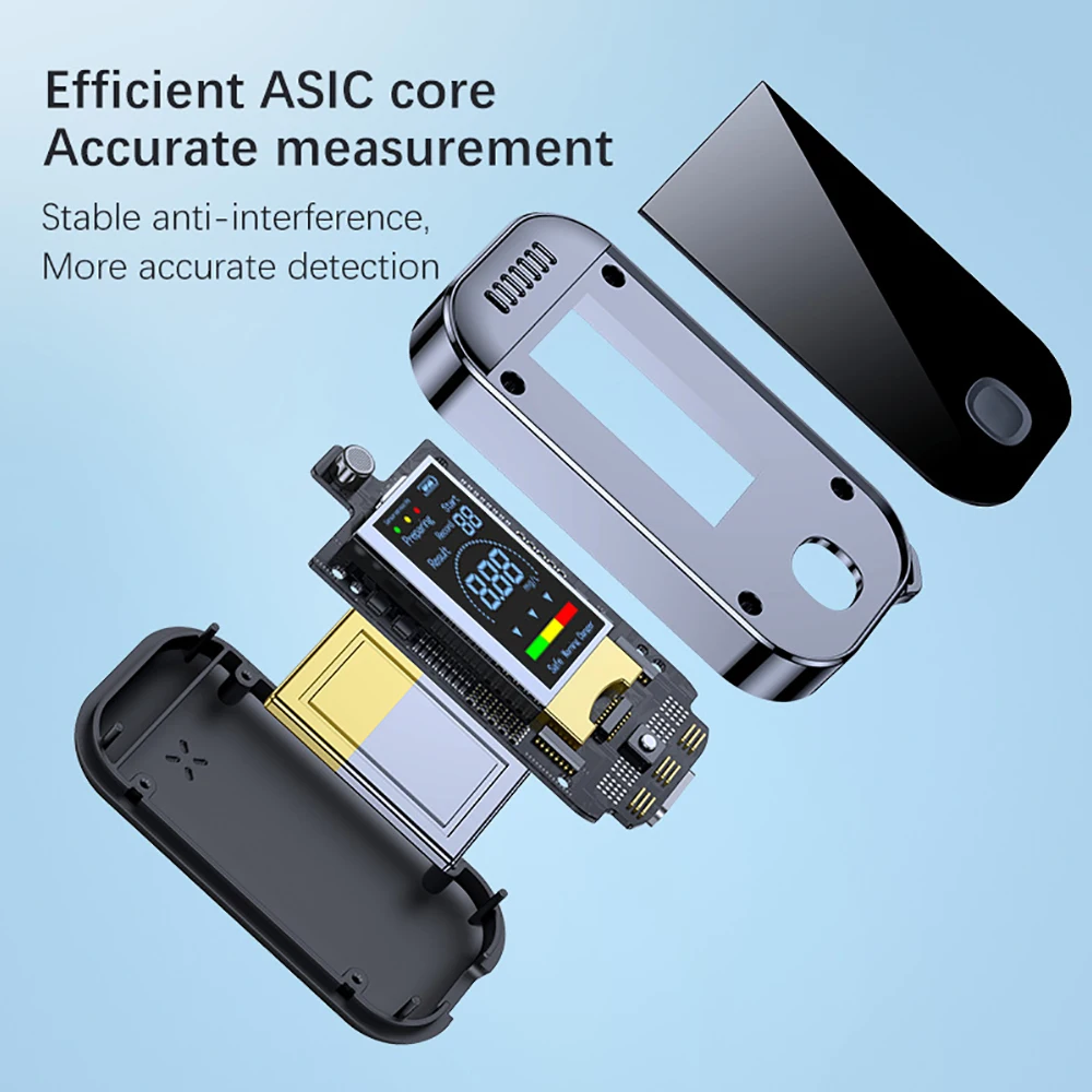 Portable Alcohol Tester Digital Breath Alcohol Tester Professional Breathalyzer With LCD Display USB Rechargeable