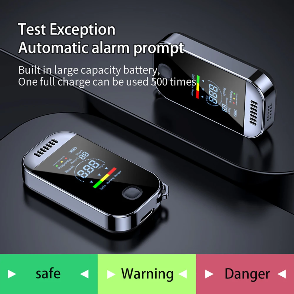 Portable Alcohol Tester Digital Breath Alcohol Tester Professional Breathalyzer With LCD Display USB Rechargeable