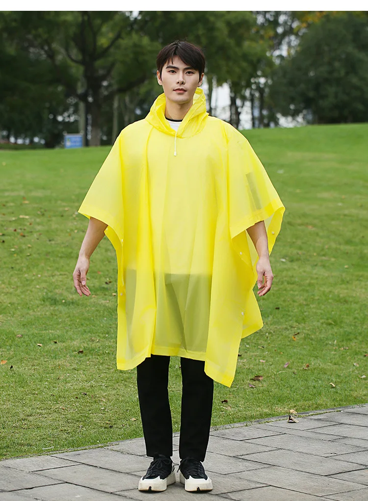 Cape Raincoat Long Transparent Thick Men's and Women's Single Use Adult Large Portable Mountaineering Travel Raincoat Waterproof