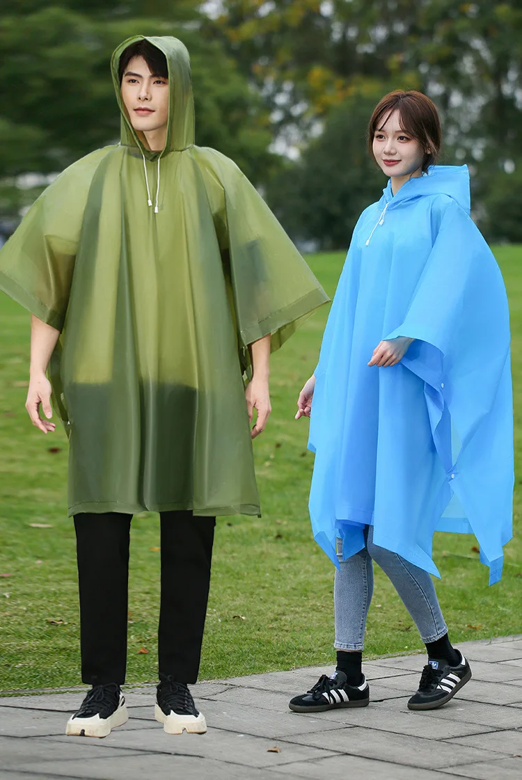 Cape Raincoat Long Transparent Thick Men's and Women's Single Use Adult Large Portable Mountaineering Travel Raincoat Waterproof