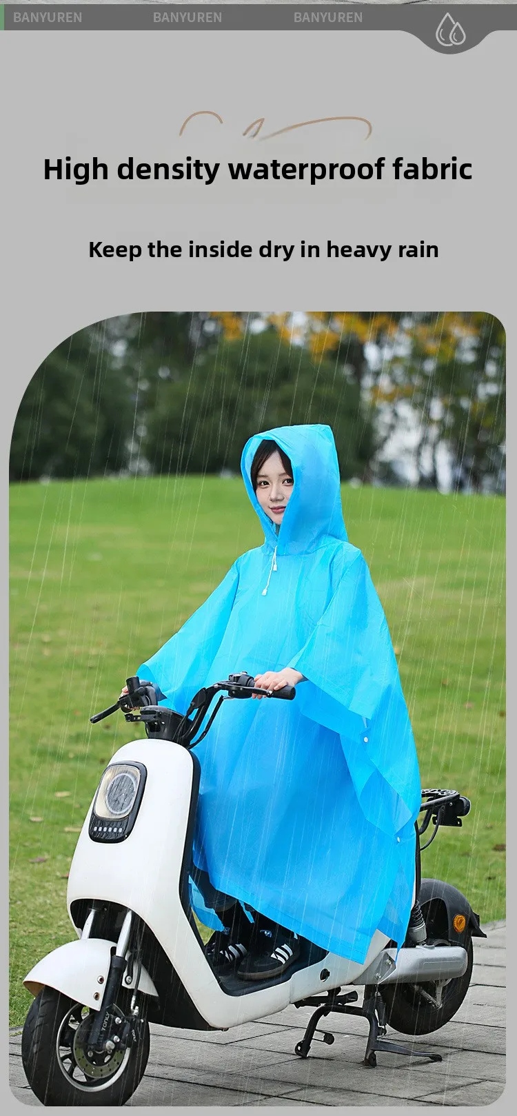 Cape Raincoat Long Transparent Thick Men's and Women's Single Use Adult Large Portable Mountaineering Travel Raincoat Waterproof