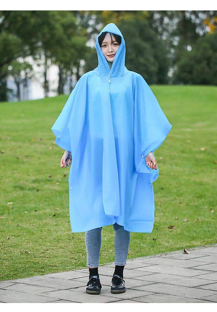 Cape Raincoat Long Transparent Thick Men's and Women's Single Use Adult Large Portable Mountaineering Travel Raincoat Waterproof