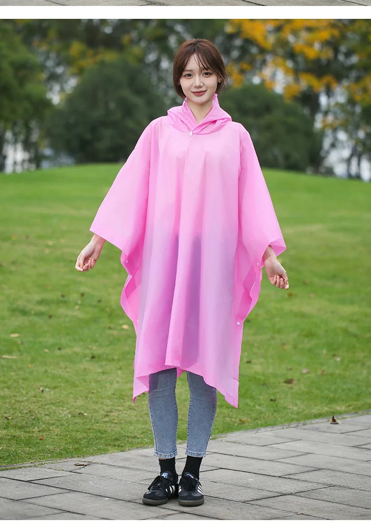 Cape Raincoat Long Transparent Thick Men's and Women's Single Use Adult Large Portable Mountaineering Travel Raincoat Waterproof