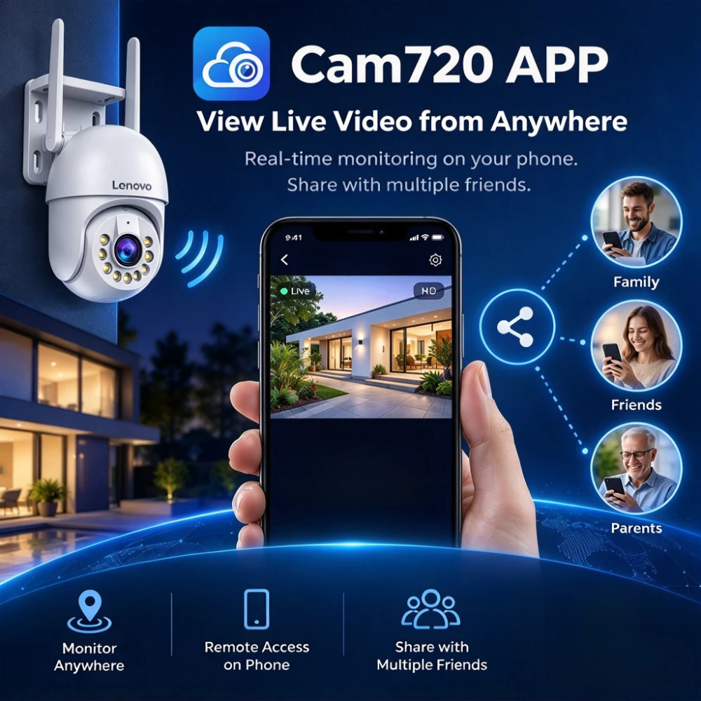 Lenovo 5MP Outdoor IP Camera IP66 Waterproof WiFi Two-Way Audio Security Surveillance Camera Motion Alarm HD Color Night Vision