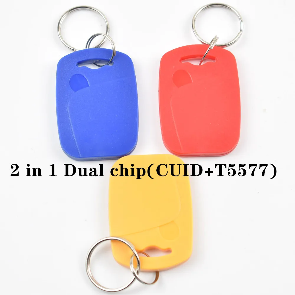 10Ps Dual Frequency 13.56Mhz 1K UID CUID+125Khz T5577 ID Card Rewritable Replicable Composite Tags for Copy Clone Backup Copier