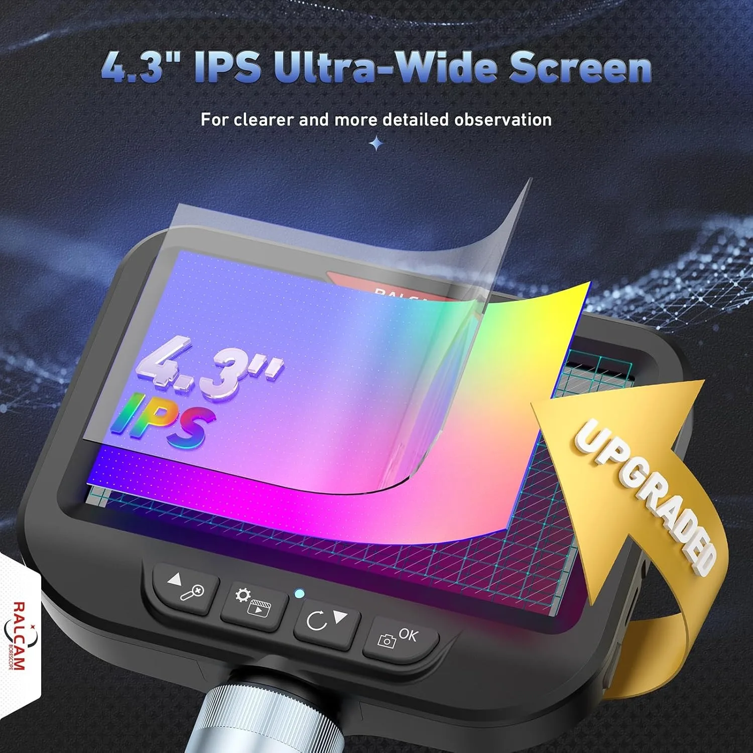 RALCAM Articulating 360/720° Endoscope 6.2mm Inspection Camera Cameras with 6 LED, IP67 Waterproof 1M/2M/3M