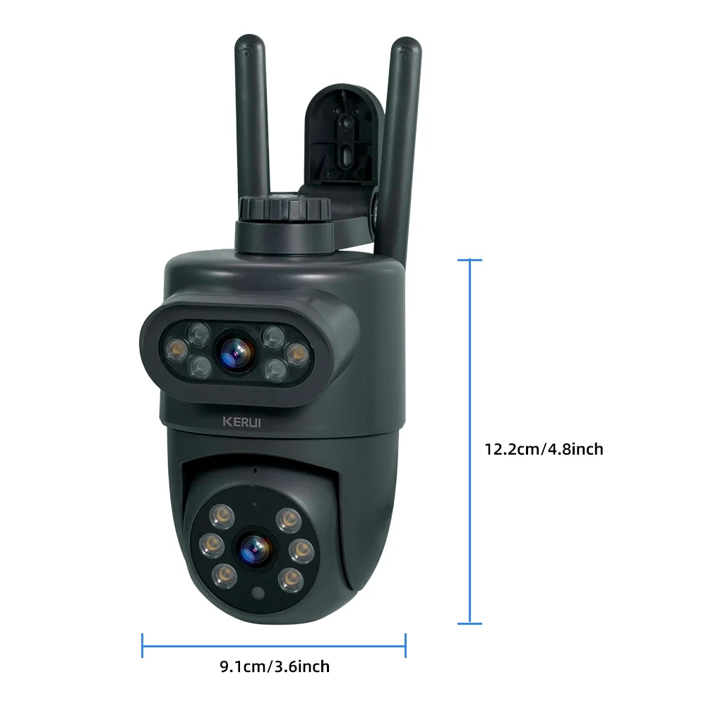 KERUI Outdoor 10MP 5K HD Dual Lens WiFi IP Camera Tuya Smart PTZ Wireless Home Security CCTV Video Surveillance Human Detection