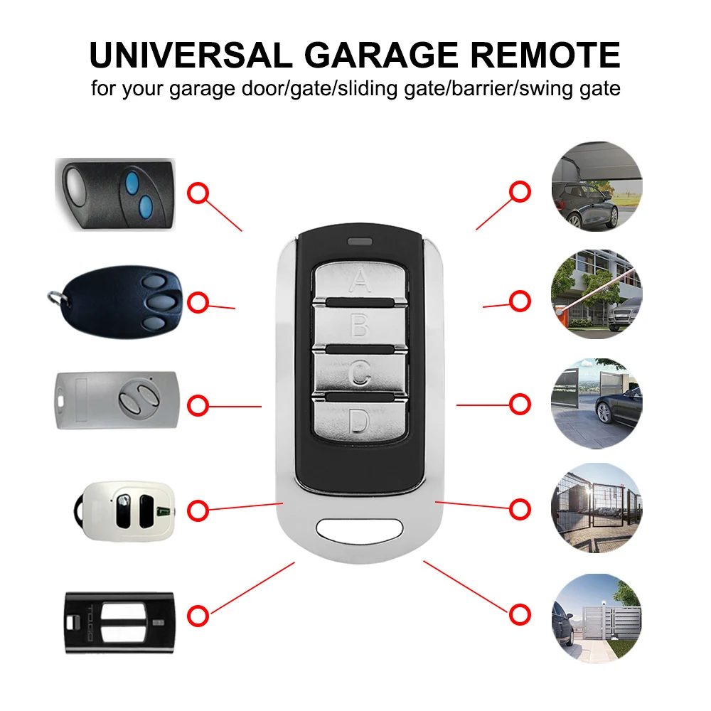 280MHz-868MHz Universal Garage Door Remote Control Duplicator 433.92MHz Multi-Frequency Code Grabber Clone Gate Opener