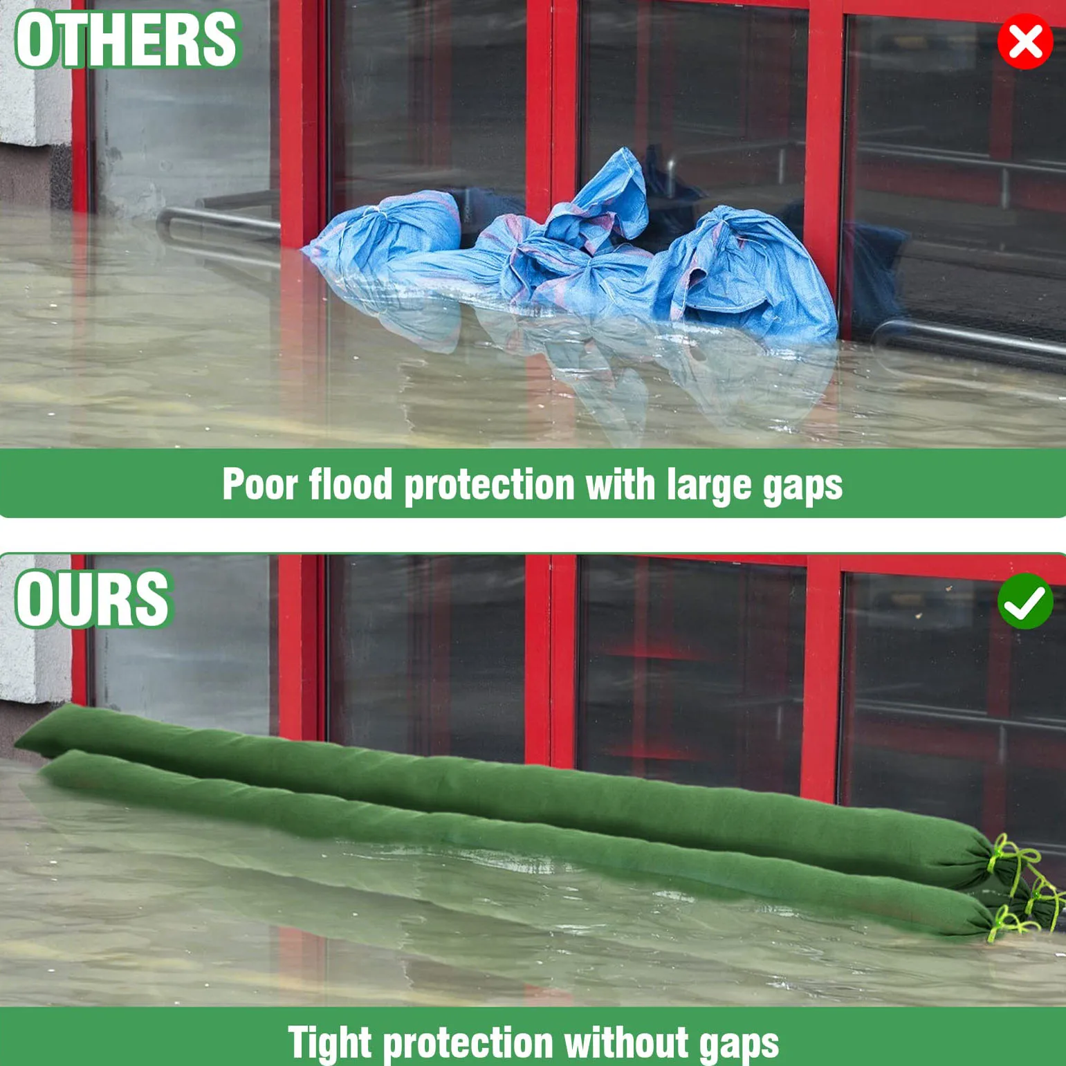 Heavy Duty Flood Sandbags Reusable Canvas Flood Control Sandbags Large Capacity Water Barriers Home Flood Garage Flood