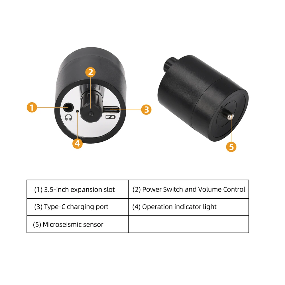 Water Mains Leak Detector Underground Pipe Leak Monitor Portable Type-C Leak Detector Kit with Headphones for Indoor and Outdoor