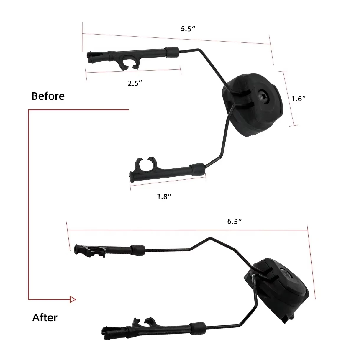 Tactical Headset Bracket Fast Ops Core Helmet ARC Rail Adapter Set fit for II Series Noise Cancelling Headset