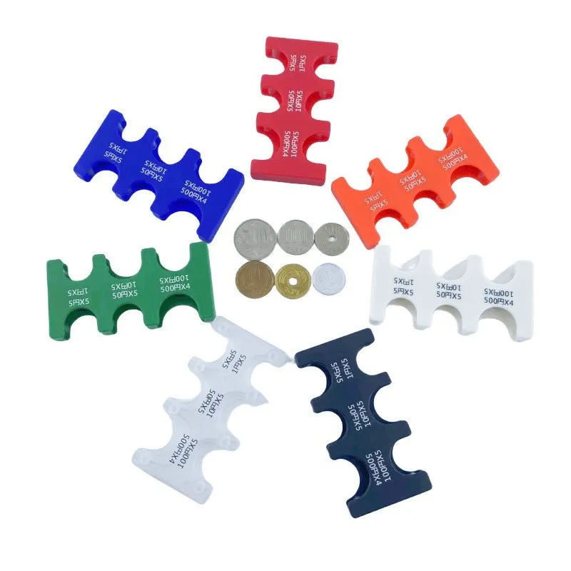 Colourful Portable Lost-proof Plastic Coin Clip Organizer Japanese Currency Sorting Travel Coin Money Holder Dispenser Storage