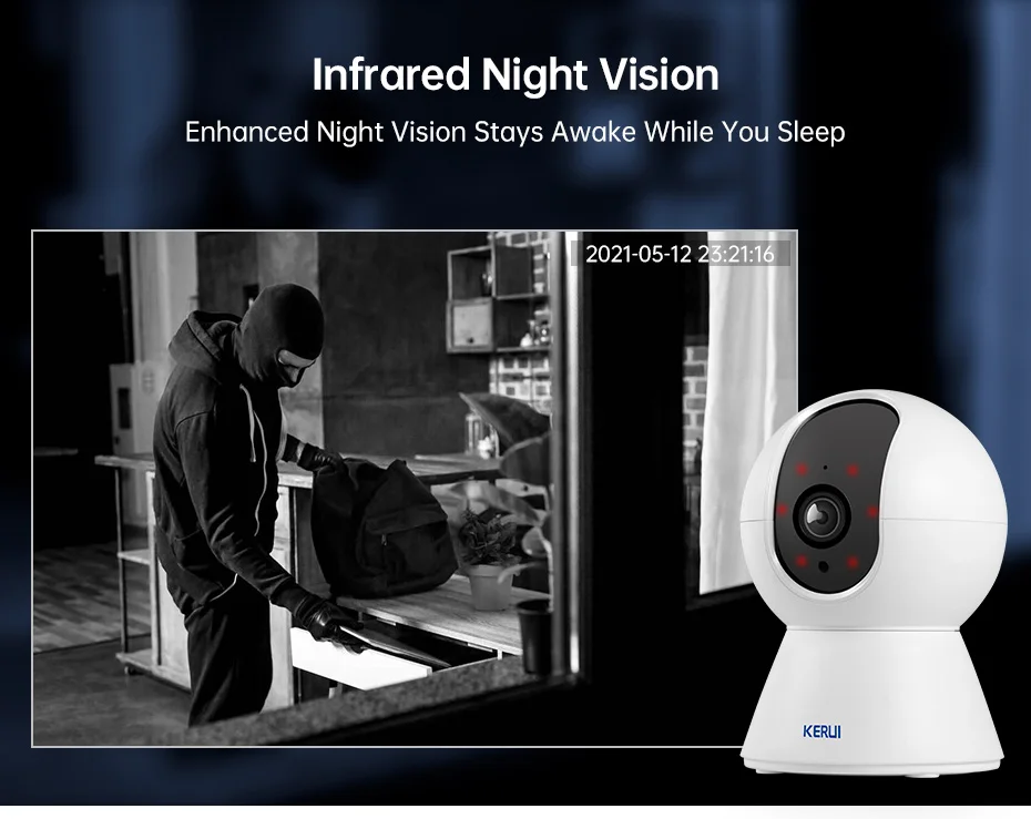 KERUI 5MP Tuya Smart Mini WiFi IP Camera Indoor Wireless Security Home CCTV Surveillance Camera 3MP Full HD With Auto Tracking