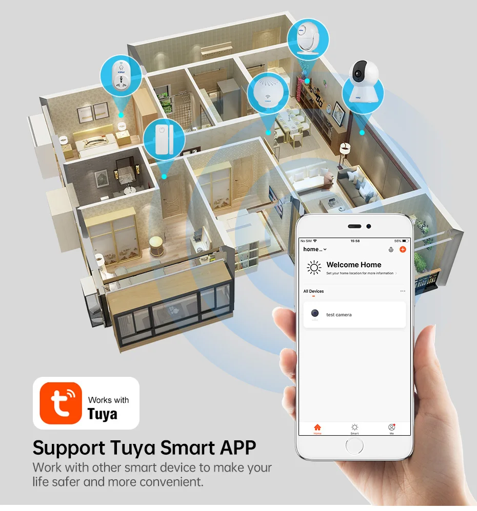 KERUI 5MP Tuya Smart Mini WiFi IP Camera Indoor Wireless Security Home CCTV Surveillance Camera 3MP Full HD With Auto Tracking