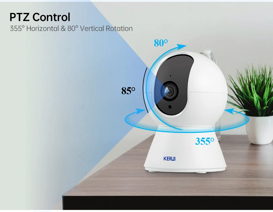 KERUI 5MP Tuya Smart Mini WiFi IP Camera Indoor Wireless Security Home CCTV Surveillance Camera 3MP Full HD With Auto Tracking