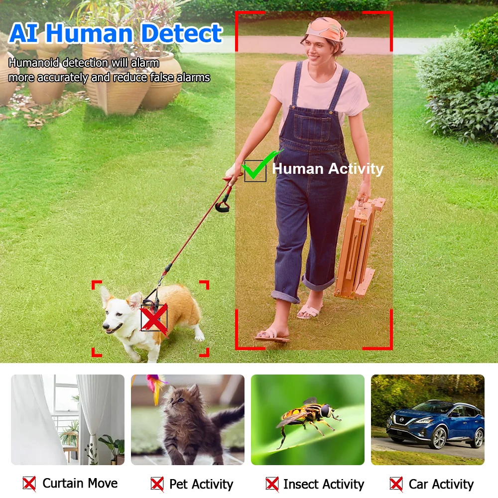 4K PTZ 8X Hybrid Zoom 2.8mm 12mm Dual Lens POE IP Camera 8MP Outdoor Human Detect Auto Track Security Camera Color Night