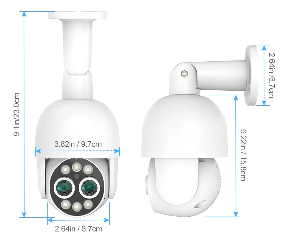 4K PTZ 8X Hybrid Zoom 2.8mm 12mm Dual Lens POE IP Camera 8MP Outdoor Human Detect Auto Track Security Camera Color Night
