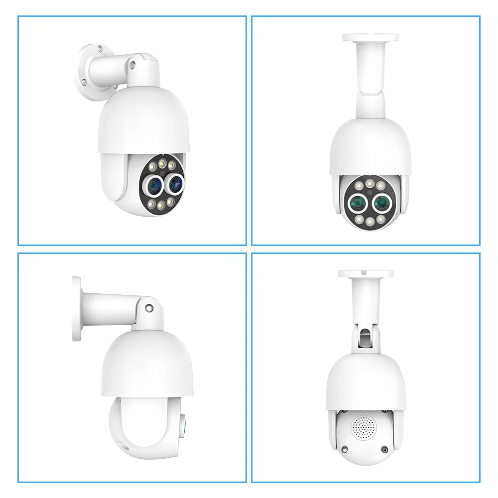 4K PTZ 8X Hybrid Zoom 2.8mm 12mm Dual Lens POE IP Camera 8MP Outdoor Human Detect Auto Track Security Camera Color Night