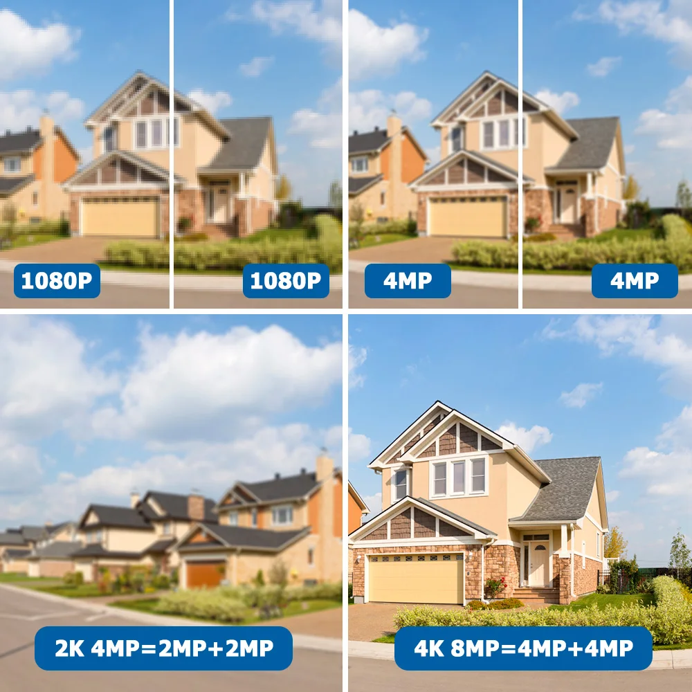 4K PTZ 8X Hybrid Zoom 2.8mm 12mm Dual Lens POE IP Camera 8MP Outdoor Human Detect Auto Track Security Camera Color Night