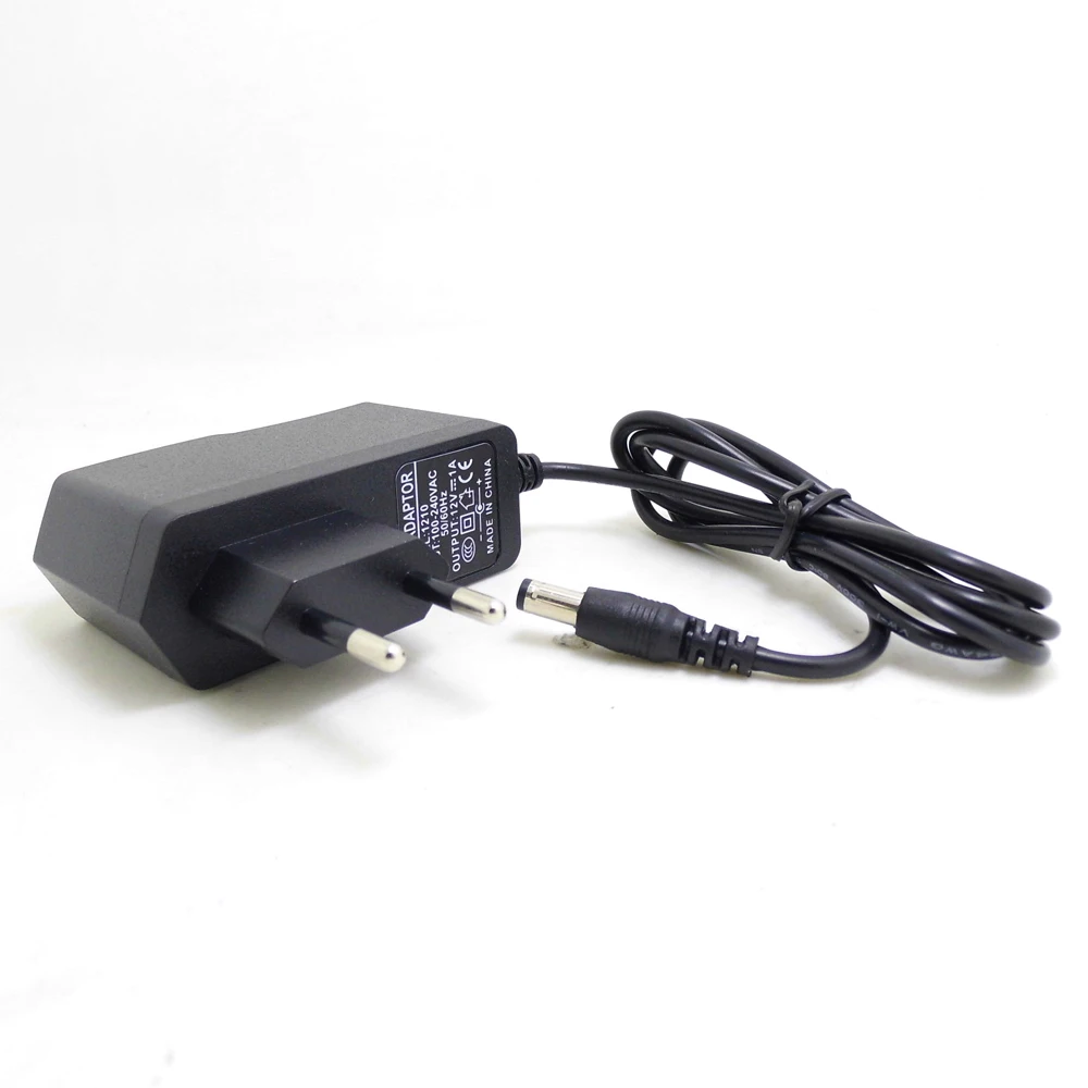 JIENUO EU Plug AC DC Power Adapter Supply Charger for Security Surveillance CCTV Camera IP Monitor 100-240V 12V 1A(2.1mm*5.5mm)