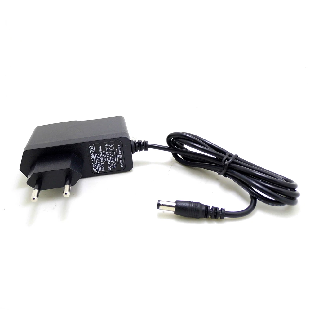 JIENUO EU Plug AC DC Power Adapter Supply Charger for Security Surveillance CCTV Camera IP Monitor 100-240V 12V 1A(2.1mm*5.5mm)