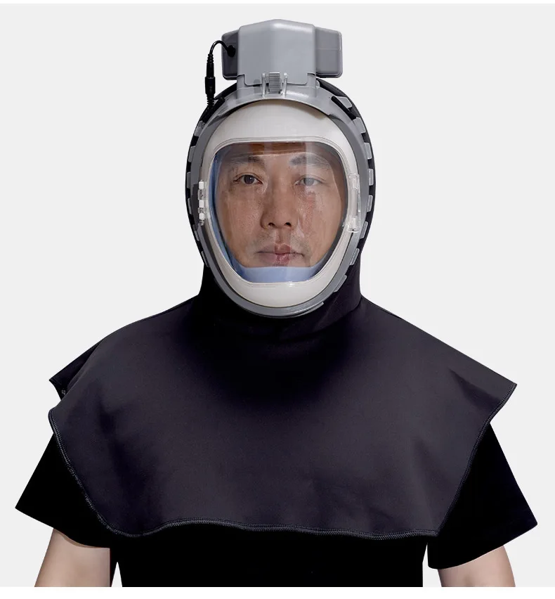Full Cover Electric Powered Air Supply Dust Mask Hat Dustproof Hood Cape For Harvester Polishing Sanding Industrial Dust