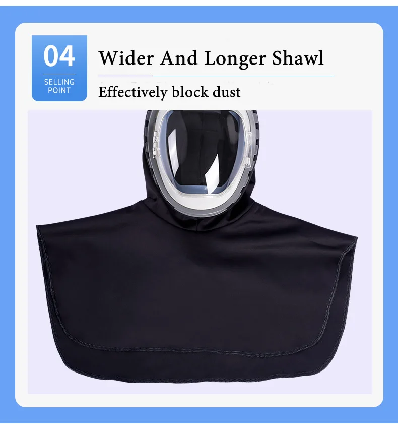 Full Cover Electric Powered Air Supply Dust Mask Hat Dustproof Hood Cape For Harvester Polishing Sanding Industrial Dust