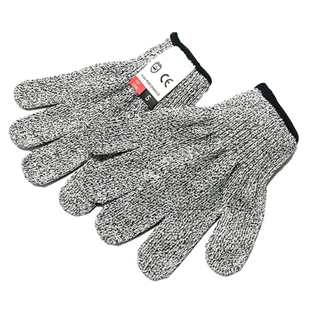 Grey Pink Blue Child Anti-cutting Gloves Wear-resistance HPPE Work Safety Gloves Wood Work Lever 5 Protective Mittens