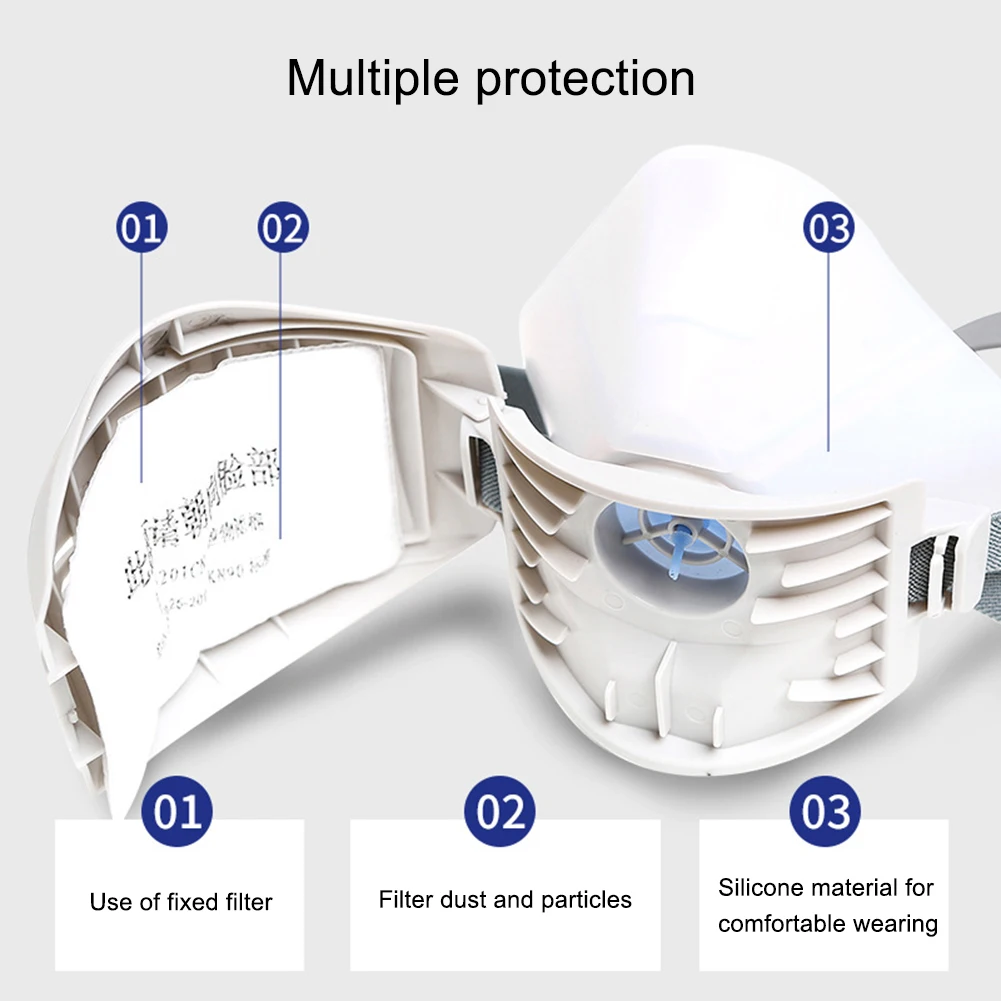 20pcs filter dust mask respirator half face dust mask anti industrial building dust haze safety gas mask