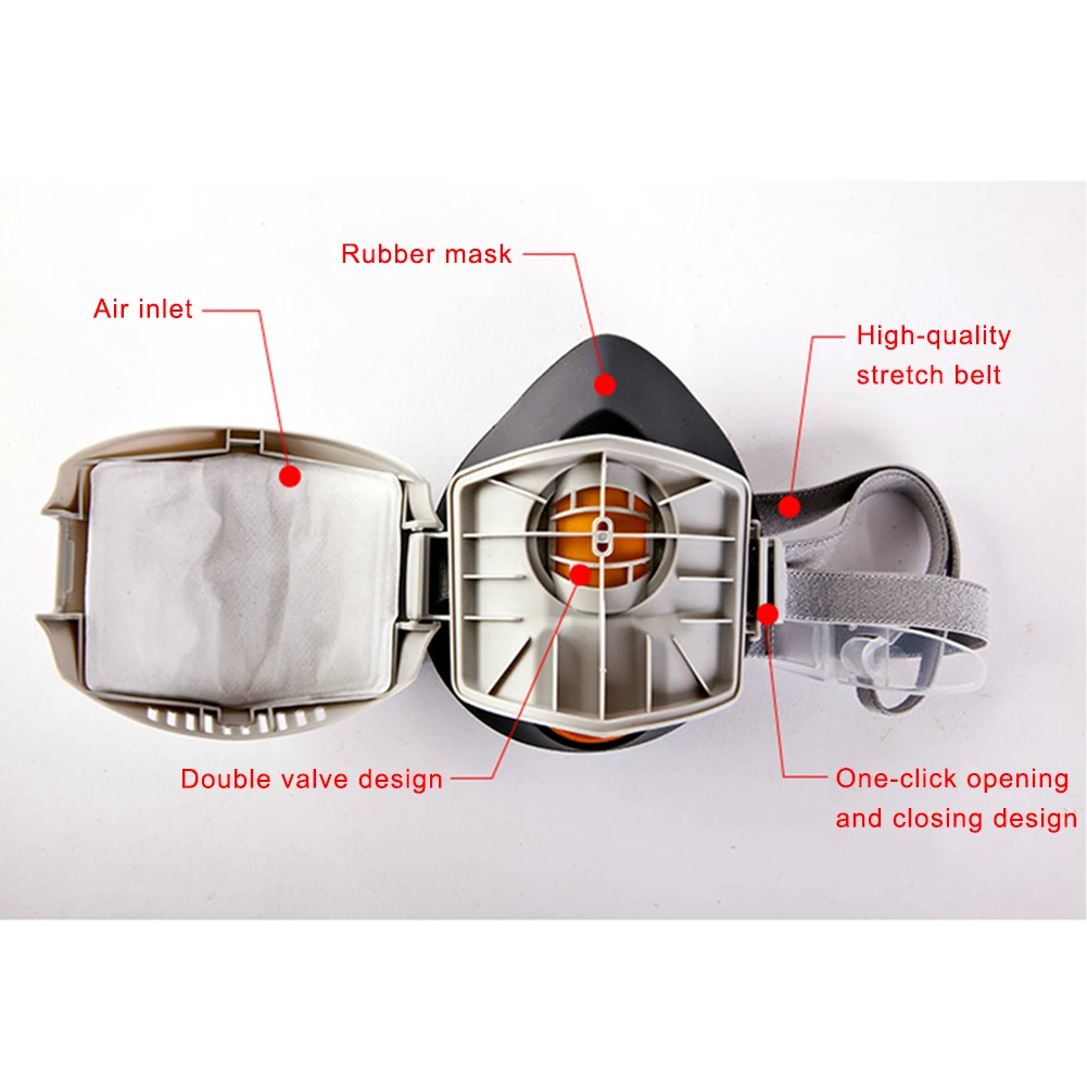 20pcs filter dust mask respirator half face dust mask anti industrial building dust haze safety gas mask