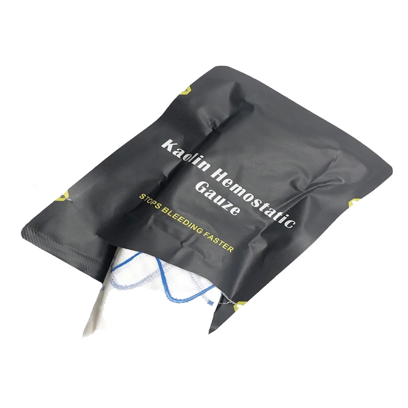 Hemostatic Kaolin Gauze Combat Emergency Trauma Z-Folded Soluble For Ifak Tactical Outdoor First Aid Kit Medical Wound Dressing