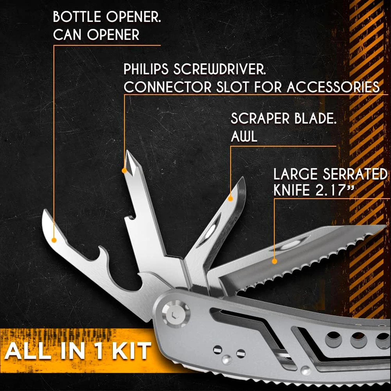 Multitool 24 in 1 Multi Tool Plier Wire Stripper Folding Pliers Outdoor Camping Portable Folding Pocket Pliers Knife Hiking