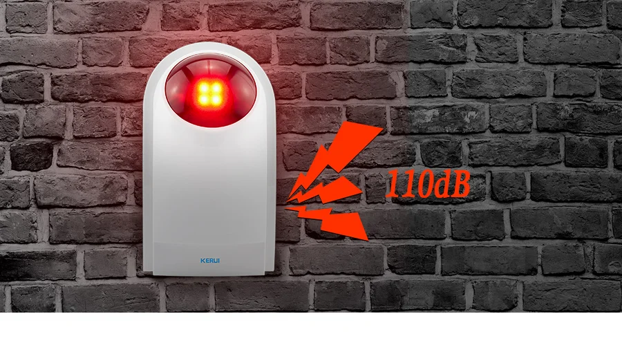 KERUI J008 110dB Indoor Outdoor Wireless Flashing Siren Strobe Light Sensor For Home Garge Alarm Security System