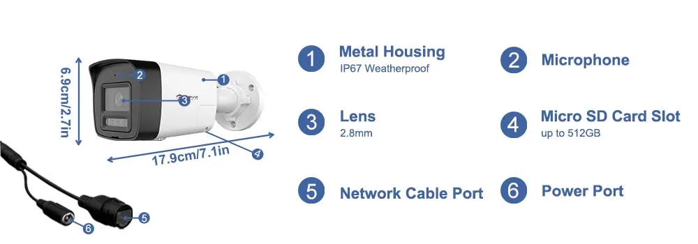 Anpviz AI 8MP 5MP POE IP Camera Bullet Outdoor Smart Dual-Light Color Vu 30m CCTV Video Surveillance Motion Detection 2.0 H.265+
