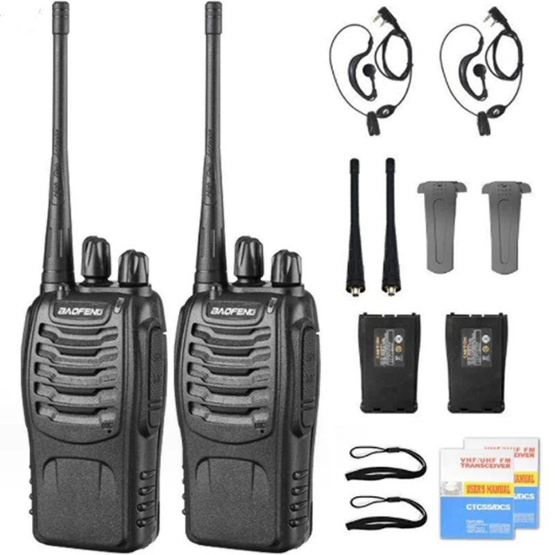 2PCS Baofeng BF-888S Walkie Talkie High-power 888s UHF 5W 400-470MHz BF888s H777 Long Range Two Way Radio For Hunting Hotel