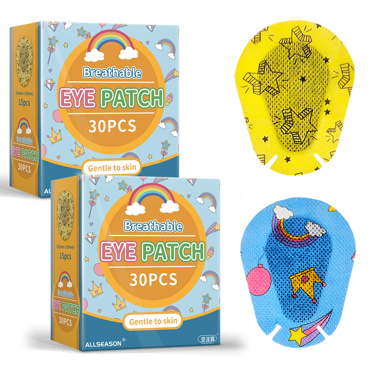 30/60pcs Cartoon Breathable Amblyopia Eye Patch Disposable Medical Sterile Kids Eye Pad Adhesive Bandages First Aid Lazy Eye Hot