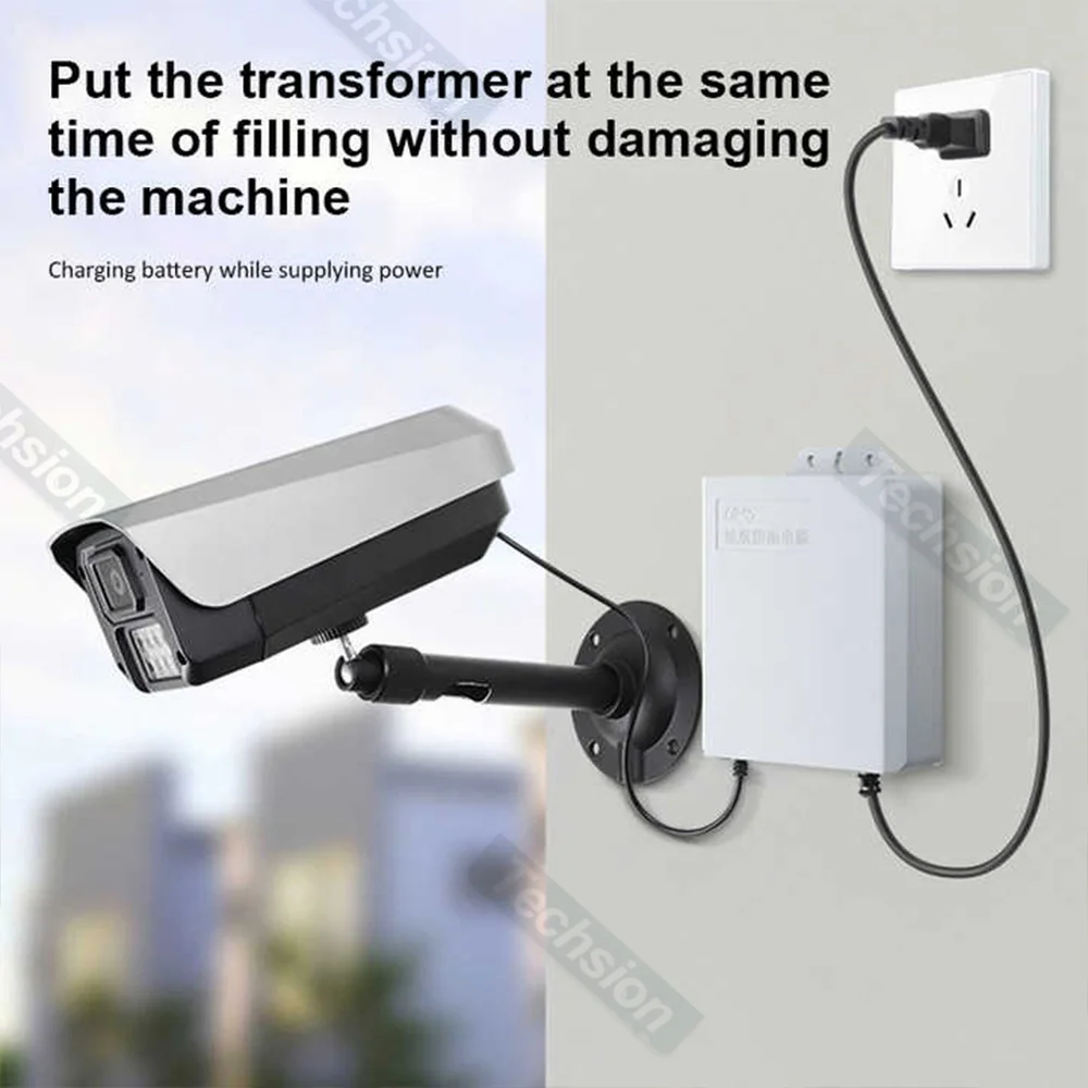 Outdoor UPS Surveillance Power Supply Without Battery, 12V2A CCTV Waterproof Adapter, IP Camera Power Failure Renewal System