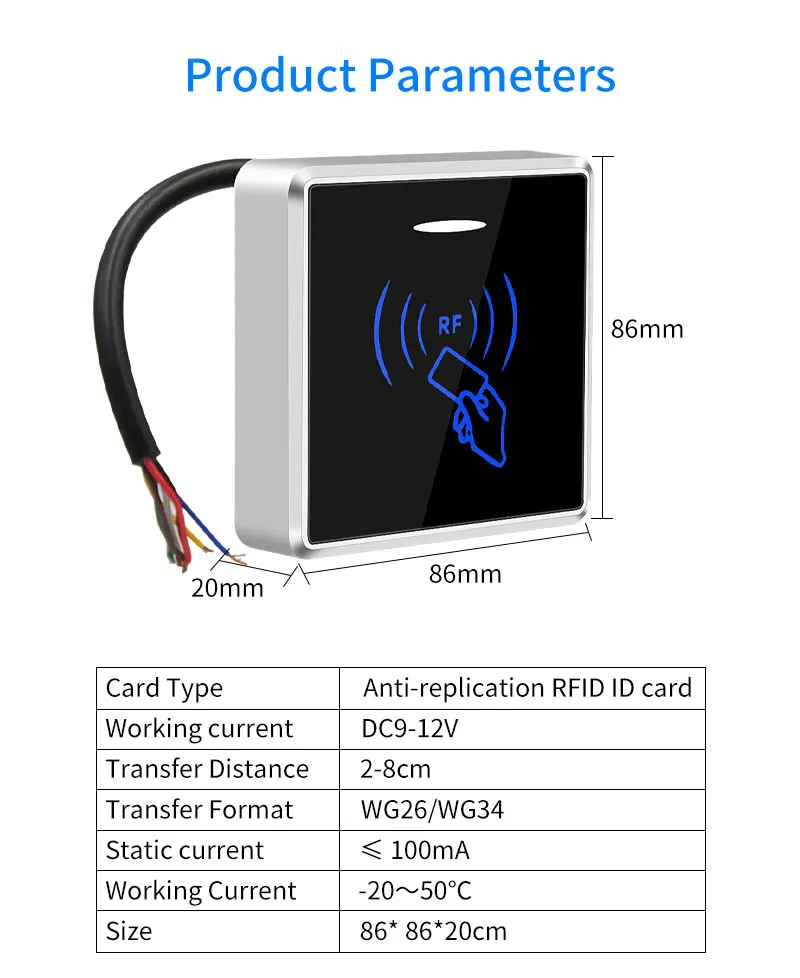 No Relay Anti copy Rfid keypad Card reader Wiegand 26/34 Output Reader For Access Control System Board Anti duplication