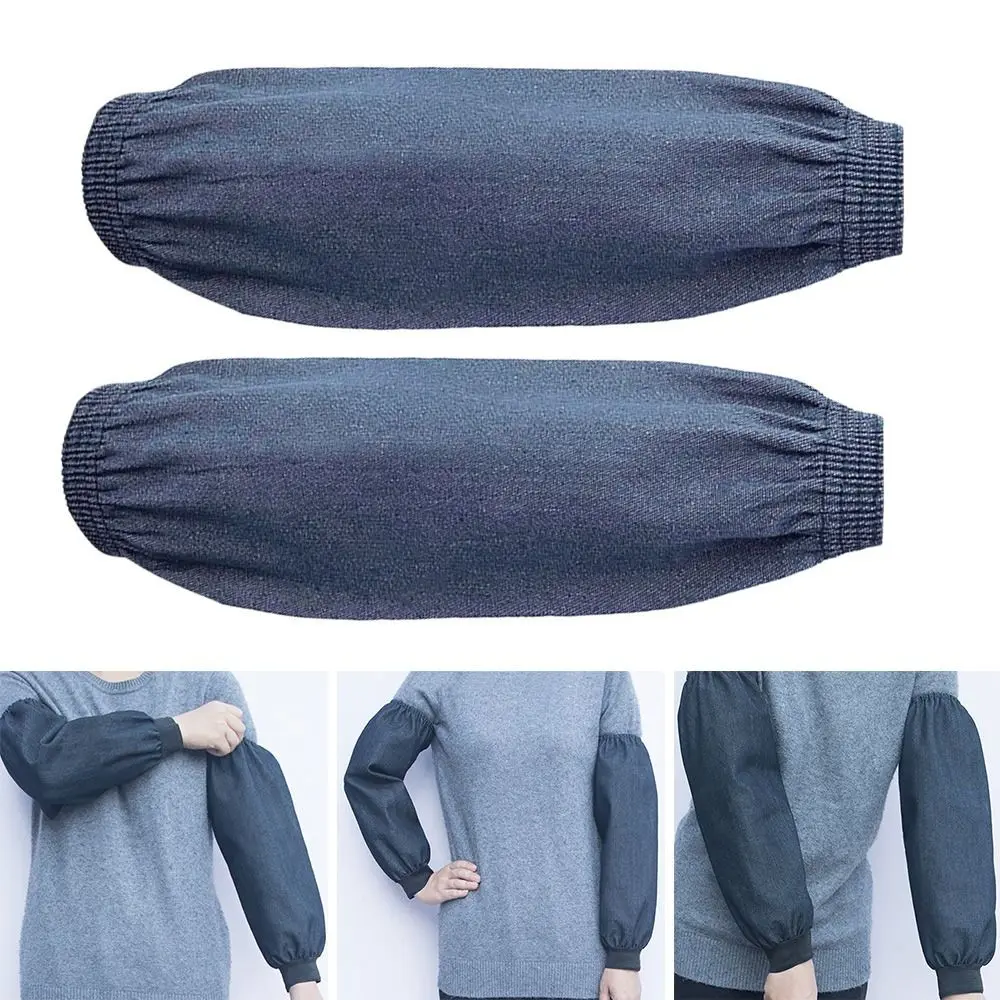 Thickened Arm Protective Sleeves Antifouling Dark Blue Welding Work Sleevelet Wear Resistant Anti-scalding Denim Oversleeves