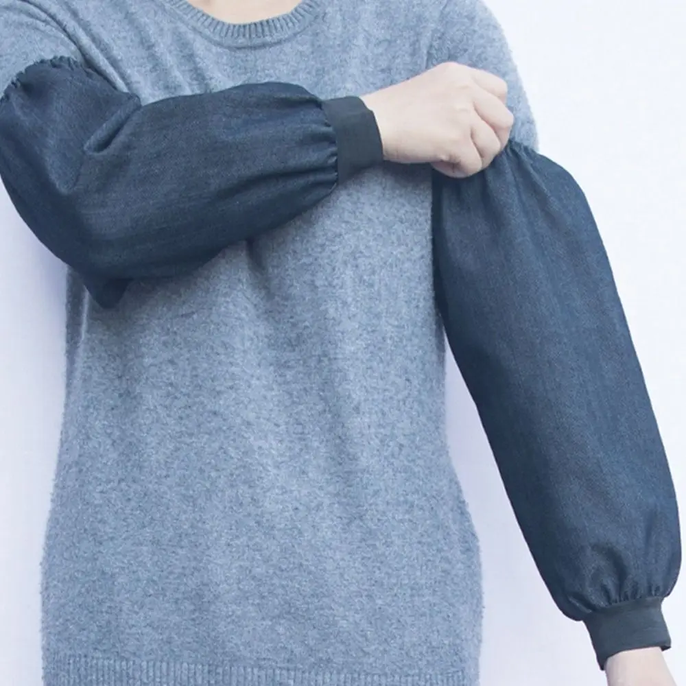 Thickened Arm Protective Sleeves Antifouling Dark Blue Welding Work Sleevelet Wear Resistant Anti-scalding Denim Oversleeves