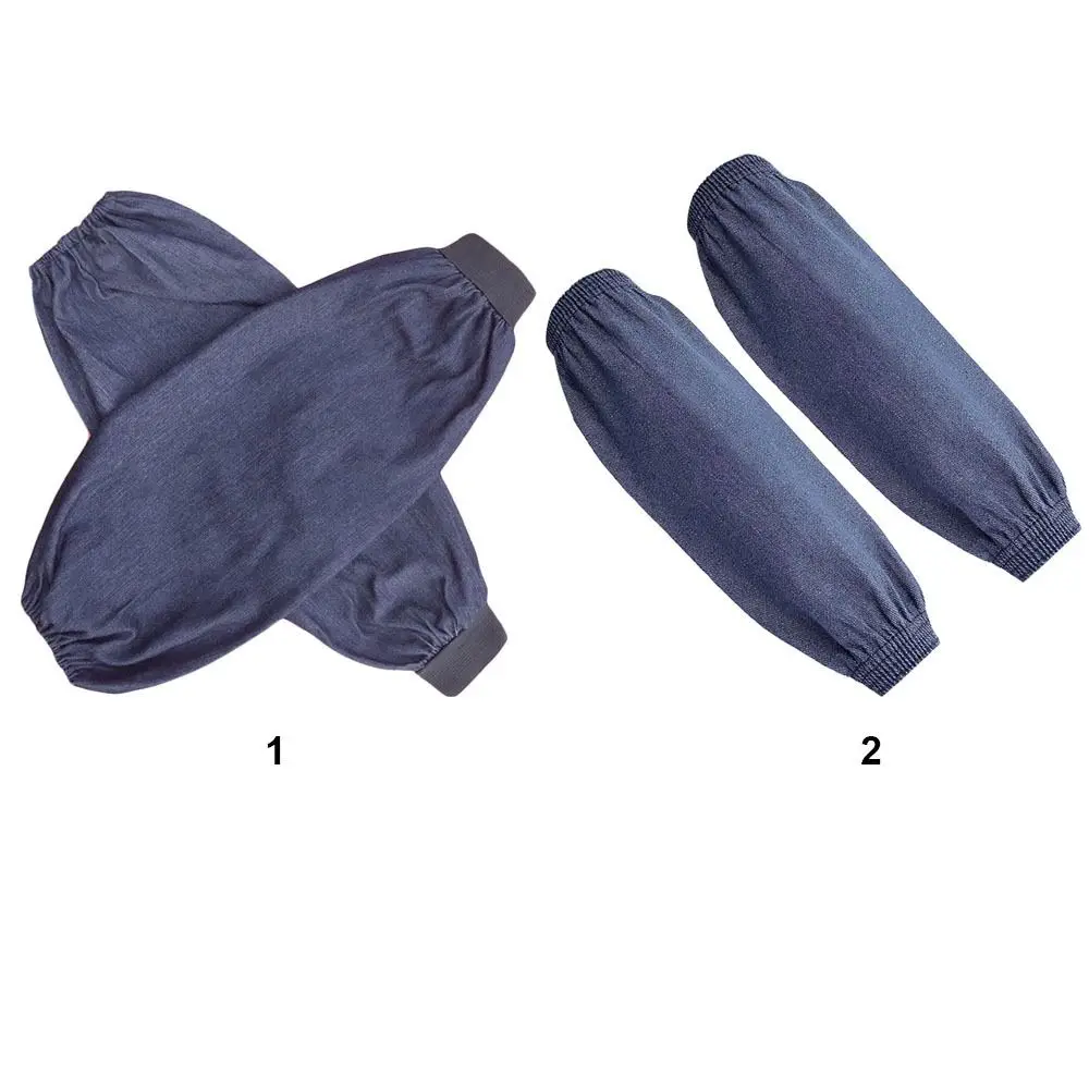 Thickened Arm Protective Sleeves Antifouling Dark Blue Welding Work Sleevelet Wear Resistant Anti-scalding Denim Oversleeves