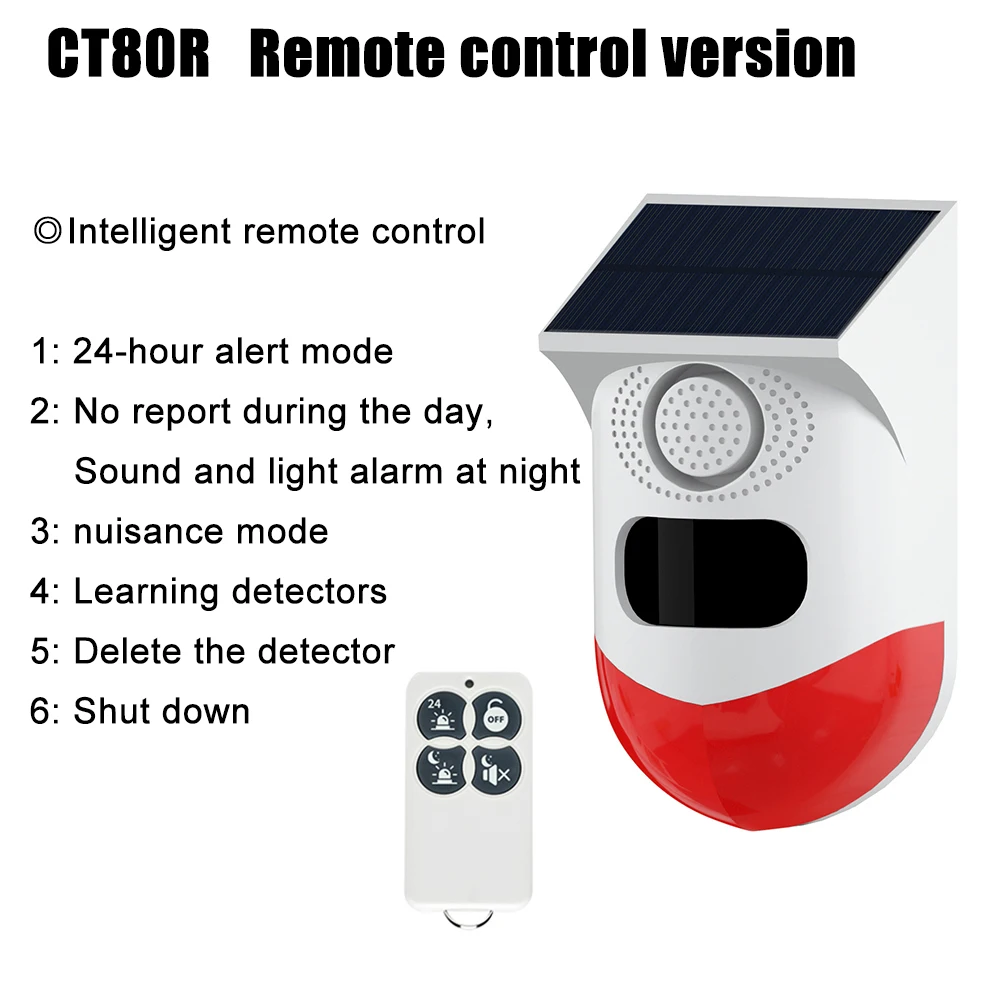 Outdoor Solar PIR Infrared Alarm Smart WiFi Siren Waterproof Wireless 433MHz Burglar Strobe Sensor Multiple Versions Available