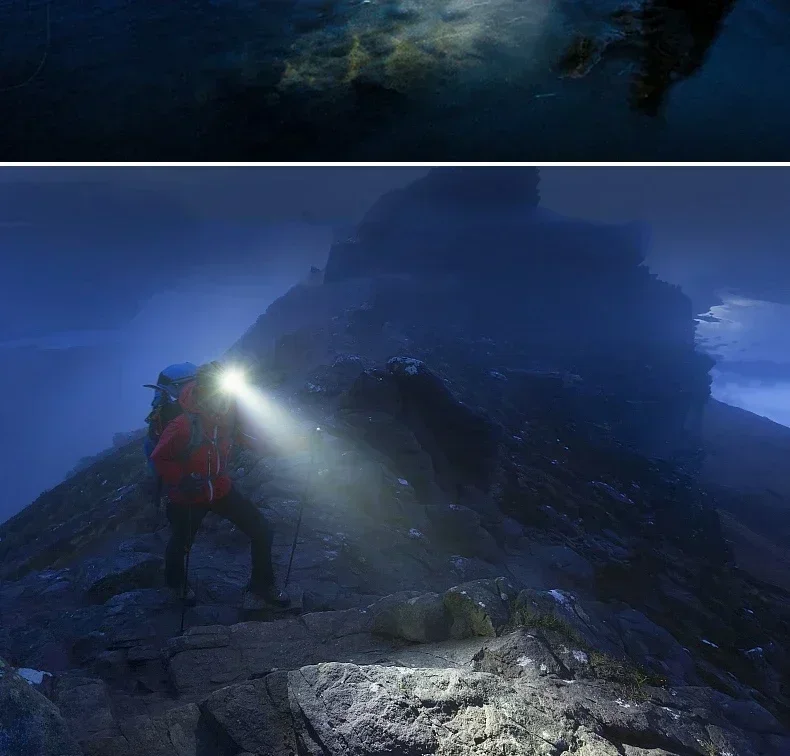 Powerful LED Induction Headlamp USB/DC Rechargeable Headlight Aluminium Alloy Outdoor Fishing Head Lamp High Lumen Head Torch