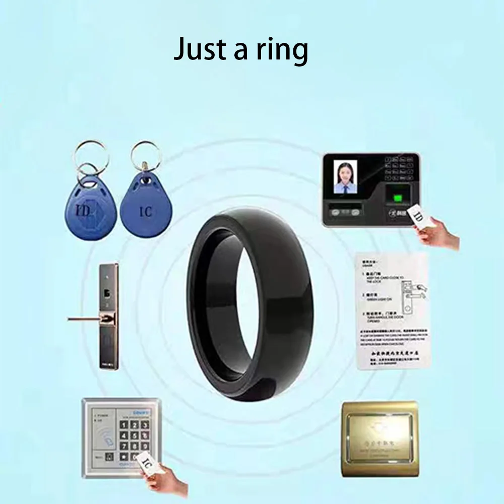 RFID Ultra-thin Waterproof Ring T5577 Rewritable Badge 125khz Token Copy Smart NFC Chip Clone Em4305 Tag Access Control Card
