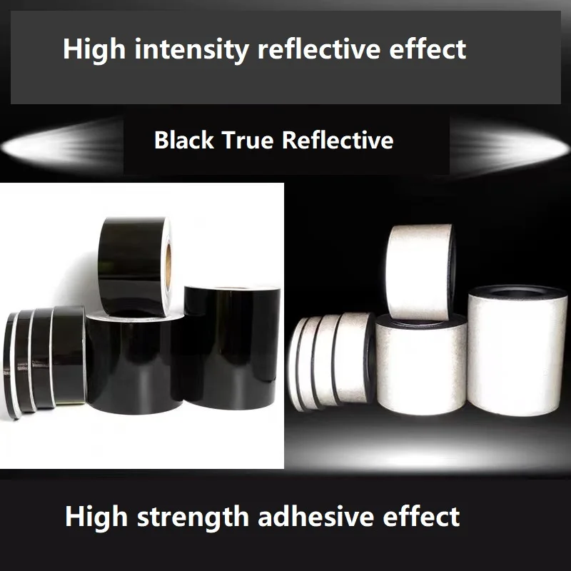 Black Reflective Sticker Tape, High Brightness Collision Warning, Waterproof