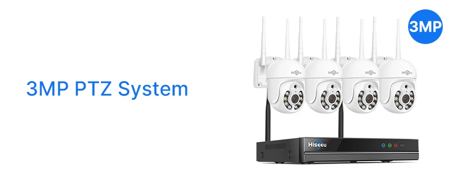 Hiseeu 3/5MP WiFi Security Surveillance Camera System Kit Motion Tracking Color Night Vision 10CH NVR Wireless CCTV Cameras Set